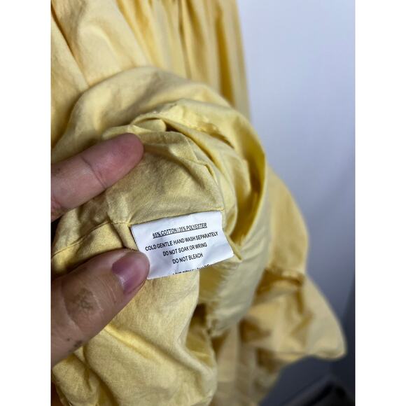 MIKA & GALA Sunday Mornings Ruched Bust Midi Dress Lemon Size Small - Picture 8 of 8